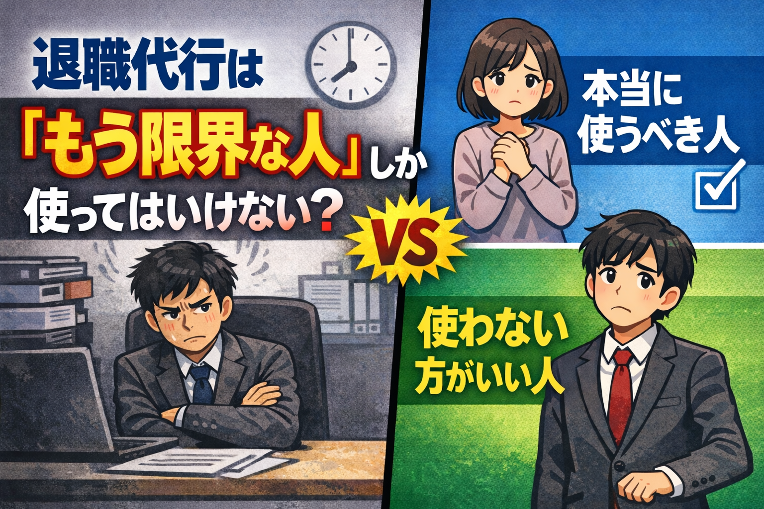 退職代行は「もう限界な人」しか使ってはいけない？｜本当に使うべき人・使わない方がいい人