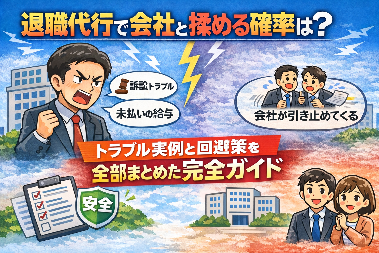 退職代行で会社と揉める確率は？トラブル実例と回避策を全部まとめた完全ガイド