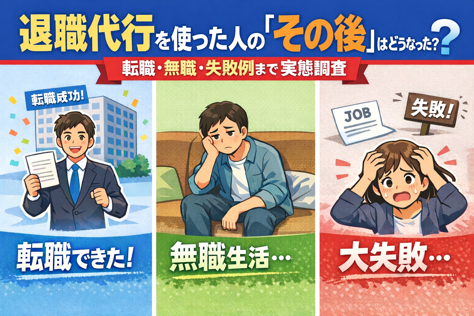 退職代行を使った人の「その後」はどうなった?転職・無職・失敗例まで実態調査